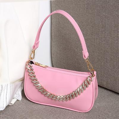 China Retro Solid Color Ladies Armpit Bag Women Waterproof Soft PU Leather Handbags Fashion Girls Small Shoulder Bags for sale