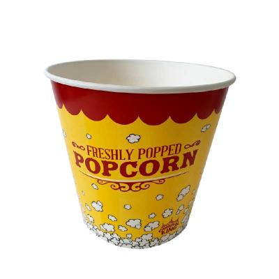 China PE Coating 85 Oz Popcorn Bucket Biodegradable Big Popcorn Bucket For Home Cinema for sale