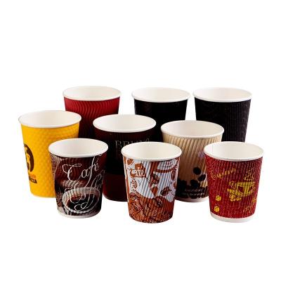 China Tazas de café de pared triple estables revestidas con PE 8 oz Tazas de papel biodegradables en venta