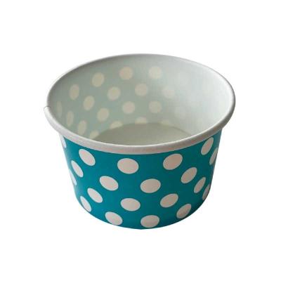 China 5 Oz PE Coated Paper Ice Cream Pots Customized Waterproof Portable For Party for sale