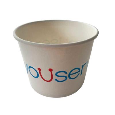 China PE Coated Ice Cream Paper Tubs 8 Oz Thermal Insulation Eco Friendly Ice Cream Cups for sale