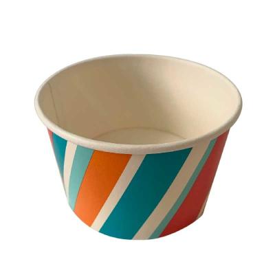 China PE Lined 8oz Ice Cream Tubs Paper Lightweight Recyclable Single Wall Eco Friendly for sale