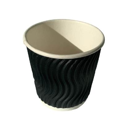 China Cute Printed 8 Oz Disposable Ripple Coffee Cups Lightweight Triple Wall for sale