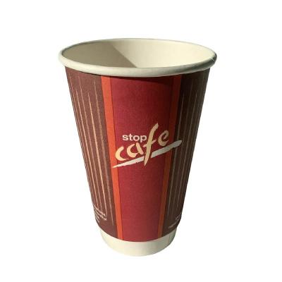 China Flexo Printing 12oz Double Wall Cup PE Coating Virgin Wood Pulp Customized for sale