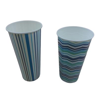 China 22 Oz Blue 320gsm Disposable Paper Cups Aqueous Coated For Cold Drinks for sale