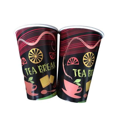 Chine À emporter 12 oz tasses en papier froid sur mesure en plastique sans eau à base de double face à vendre