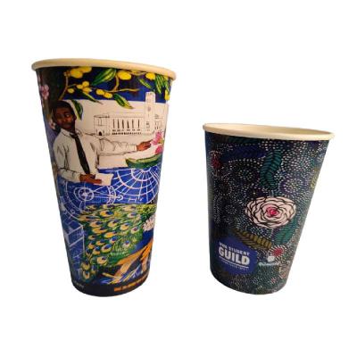 China Customized Single Wall Paper Coffee Cups Aqueous Coated 20 Oz Hot Cups Recyclable for sale