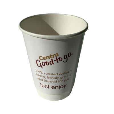 China 12 oz Afneembare Custom Double Wall Cups Warmtebestendige papieren koffiebekers Te koop