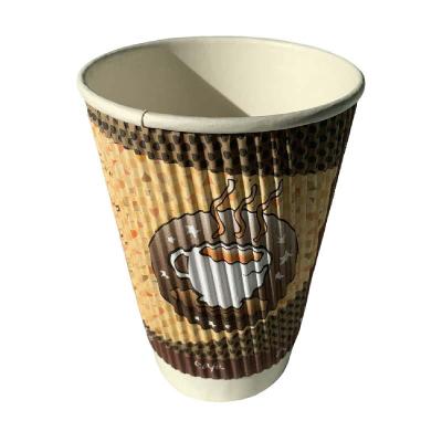 China Eco Friendly Custom Paper Coffee Cups 16 Oz Triple Wall Water Based for sale