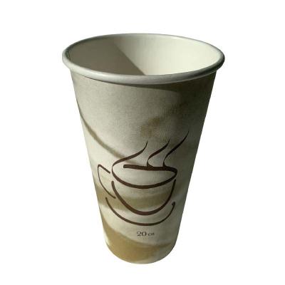 China Single Wall 20 Oz Paper Cups Water Based Portable Biodegradable Leak Resistant for sale