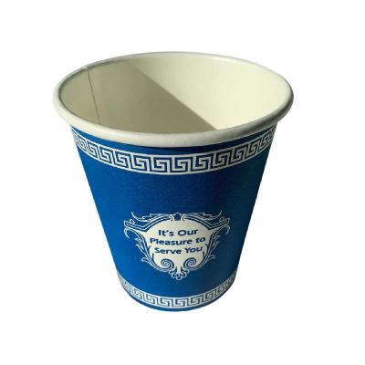 China Taza de papel de pared única azul compostable de 10 oz Tazas de papel aisladas con revestimiento acuoso en venta