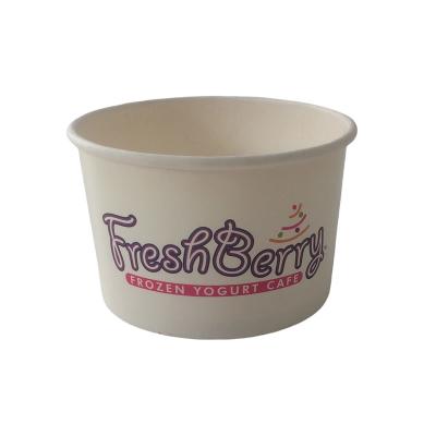 China PE Lining Ice Cream Paper Containers 8 Oz Disposable Custom Printed for sale