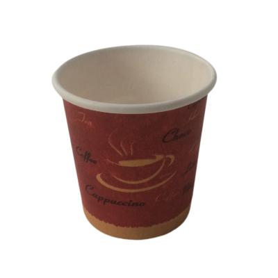 China Small 2.5 Oz Red Single Wall Coffee Cups Waterborne Coated Eco Friendly for sale