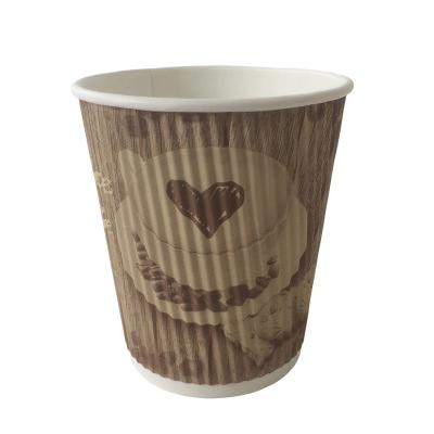 China Flexo Printing 8 Oz Paper Triple Wall Cup Home Composting Water Based for sale