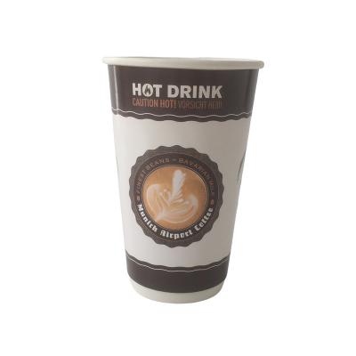 China Plastic Free Aqueous Coating Double Wall Paper Cup 16 Oz For Hot Beverage for sale