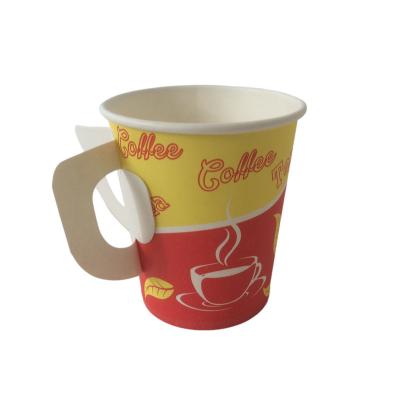 China 7 oz PE recubrimiento de pared única copa caliente desechable personalizada impresa con mango en venta