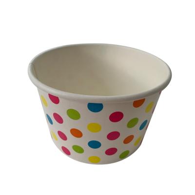 China Lightweight Disposable Ice Cream Cups 100% 8 Oz Aqueous Coated Portable for sale