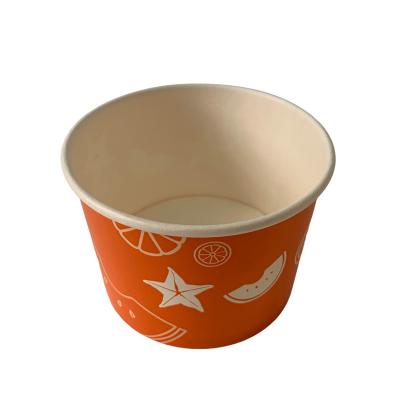 China 7 Oz Paper Ice Cream Cup Wood Pulp Food Grade PE Coated Paper Cup for sale