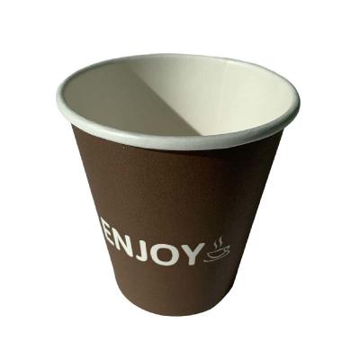 China 10 Oz Disposable Single Wall Coffee Cups Heat Resistant PE Lined Wooden Pulp for sale