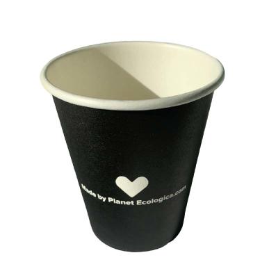 China Taza de papel de pared única recubierta en PE Taza de papel de café personalizada de 8 oz de peso ligero en venta