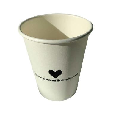 China 8 Oz PE Barrier Coating Personalized Paper Cups Disposable White Design for sale