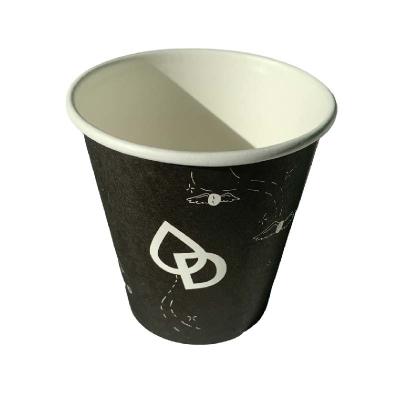 China 10 Oz PE Barrier Coated Custom Paper Cups For Coffee Black Disposable for sale