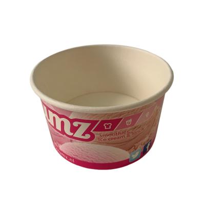 China 6 Oz Ice Cream Paper Cup Degradable Barrier Coating Ice Cream Pots for sale