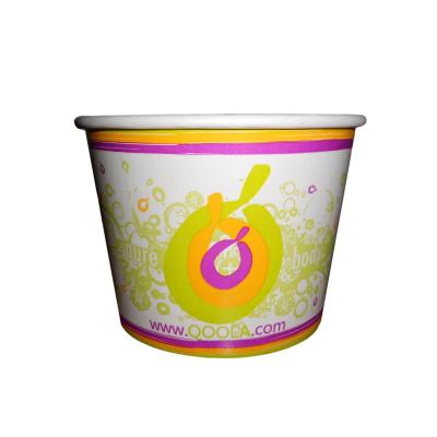 China Food Grade Paper Ice Cream Cup Wood Pulp Water Resistant 8oz Ice Cream Tubs for sale