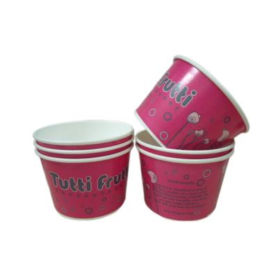 China Aqueous Based Paper 8 Oz Ice Cream Cups Coating Custom Brand Printed for sale