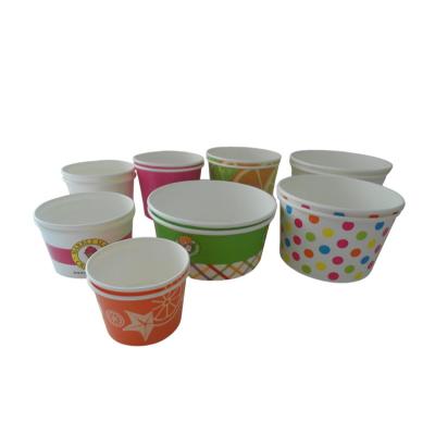 China Custom Paper 2.4 oz Ice Cream Cups Disposable PE Lining Water Resistant for sale