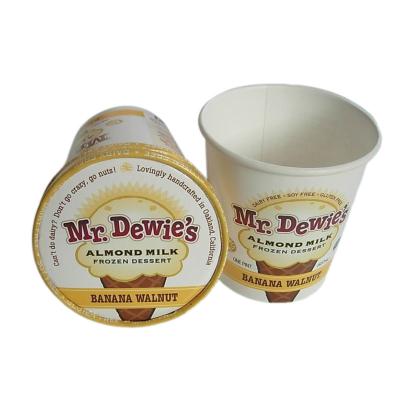 China Recyclable Paper 8 Oz Ice Cream Containers PE Free Aqueous Coating Ice Cream Paper Cups for sale