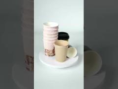 Home Compostable 16 Oz Ripple Wall Paper Coffee Cup With Aqueous Lining FSC- Certificated