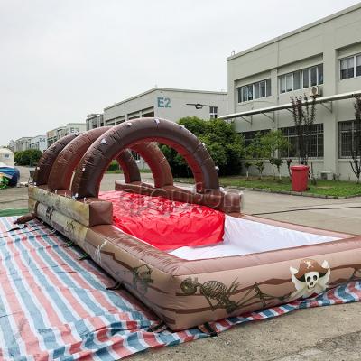 China 0.55mm PVC new design and outdoor inflatable water slide slide with swimming pool for kids for sale