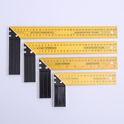 China Good Quality Multifunctional 6 Inch 90 Degree Carpenter's Angle Square Try Square Yellow for sale