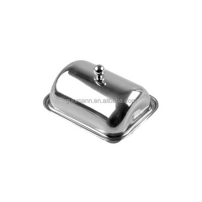 China Sustainable butter dish with stainless steel cover for sale