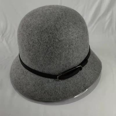 China Lady's elegant soft temperament hat basin plush wool wind spring British warm felt hat and autumn winter wool for sale