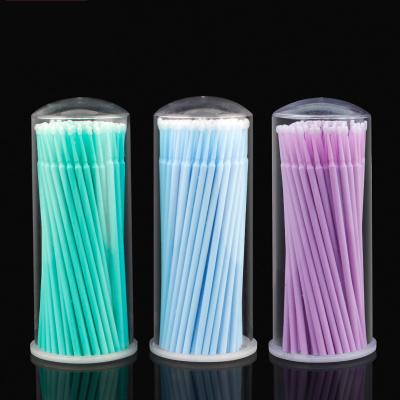 China Absorbent Dabs Dental Eyelash Microbrush Extensions Cotton Dabs Micro Brush Applicator Barrel 100pcs for sale