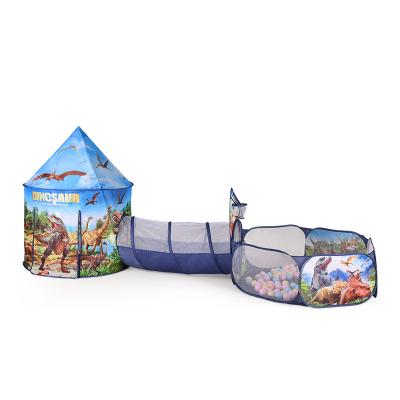 China Easy Foldable Children Play Tent Animal Dinosaur 3 in 1 Boys Indoor Outdoor Play Toy Tents Kids House Playhouses Children Tent for Camping teepee tent for kids for sale