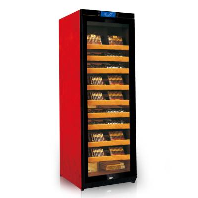 China Oak or cherry wood cigar cabinet with the best humidity control for your cigars and with safe locks and visible tempered glass door for sale