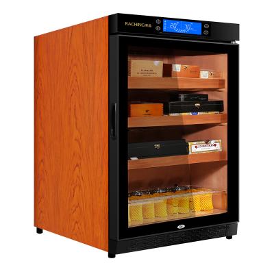 China Tempered Dark Brown Glass Door and Stainless Steel Factory Direct Glass Supply Premium Climate Controlled Electric Cigar Cabinet Humidor for sale