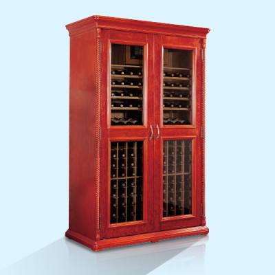 China 2020 Factory Price Luxury Wooden Design Customized Cooler Wine Cabinet For Living Room And Hotel With Large Capacity for sale