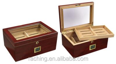 China Wooden Digital Display Cigar Humidor With Removable Tray for sale