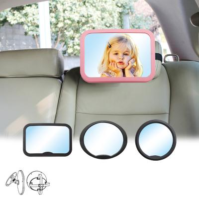 China Match With Headrest QM05 2021 Large Size Baby Car Seat Mirror 360 Baby Car Mirrors Clear Vision Rotating Baby Car Safety Mirror for sale