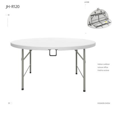 China Hot Sale Modern 5FT 10 Person Round Banquet HDPE Plastic Folding Dining Table For Outdoor Events Plastic Round Table for sale