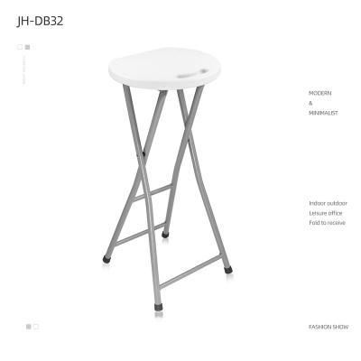 China Modern Hot Sale Easy To Carry White Small Round Plastic Folding Bar Stool Light Weight for sale