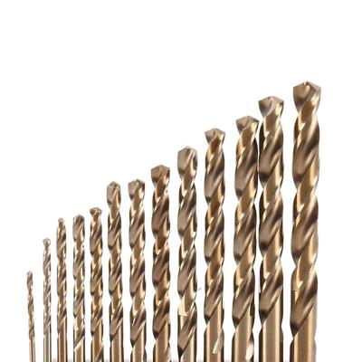 China Metal Drilling DIN338 Straight shank cobalt titanium hss twist drill bits for metal stainless steel HSS 5% Cobalt for sale