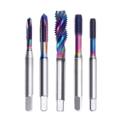 China Automatic lathe thread seal tape plumbing Spiral Flute Machine Taps Thread Forming Steel Colorful Coating OEM Customized Finish HSS Thread Tap for sale