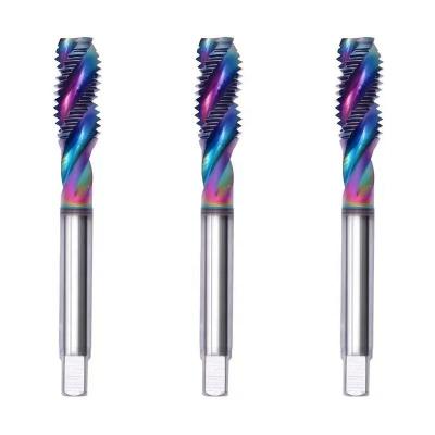 China Automatic lathe thread tap drill bits set metal Flute Machine Taps Thread Forming Steel Colorful Coating OEM Customized Finish HSS Thread Tap for sale