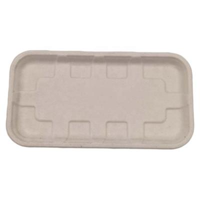 China Factory Direct Disposable Biodegradable Customizable Sugarcane Bagasse Paper Pulp Food Tray, Eco-Friendly Shop For Fruit for sale