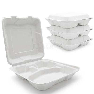 China Biodegradable Compostable Within 90 Of Bento Lunch Box Customizable Disposable Microwavable Biodegradable Food Container 1150ml 3 Day Compartment Bagasse Packaging for sale